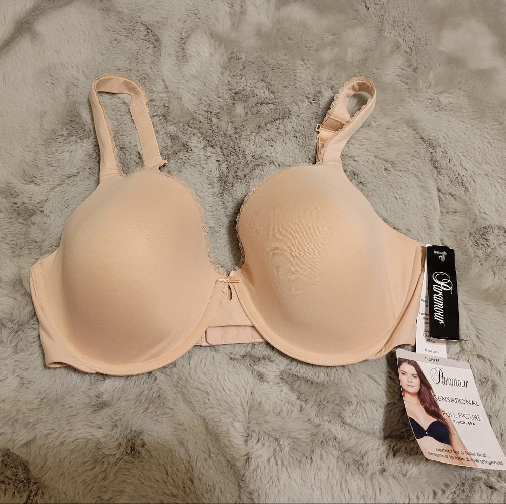 🎯nwt paramour sensational full figure nude tshirt bra - Picture 3 of 8